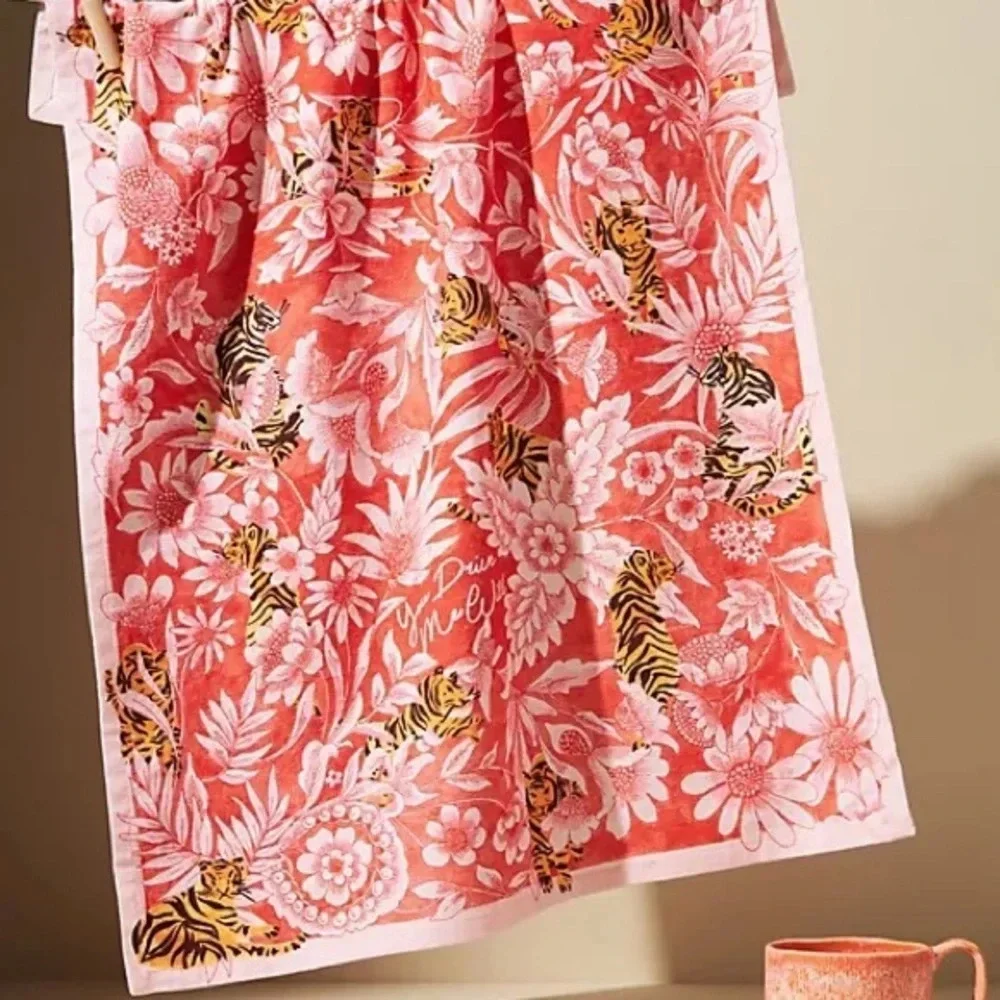 Anthropologie Drive You Wild Tiger Kitchen Towel